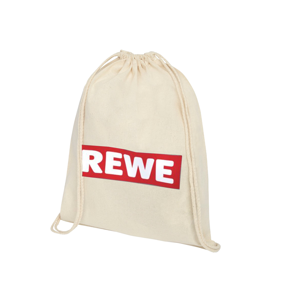 Gymbag Cotton Oregon - Turnbeutel für Alltag, Sport & Events Natur REWE Logo
