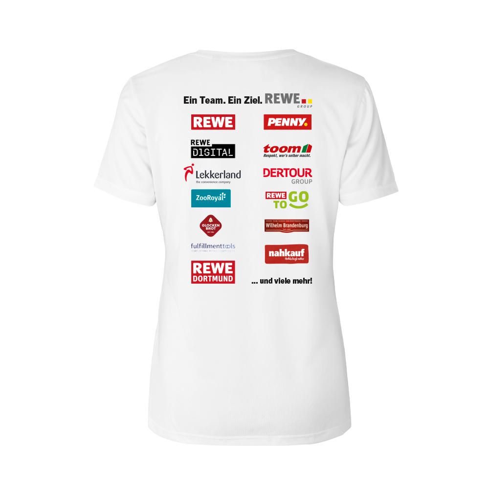 T-Shirt, Weiß, Logo-Kollage, Einzelhandel-Logos, deutsche Einzelhändler