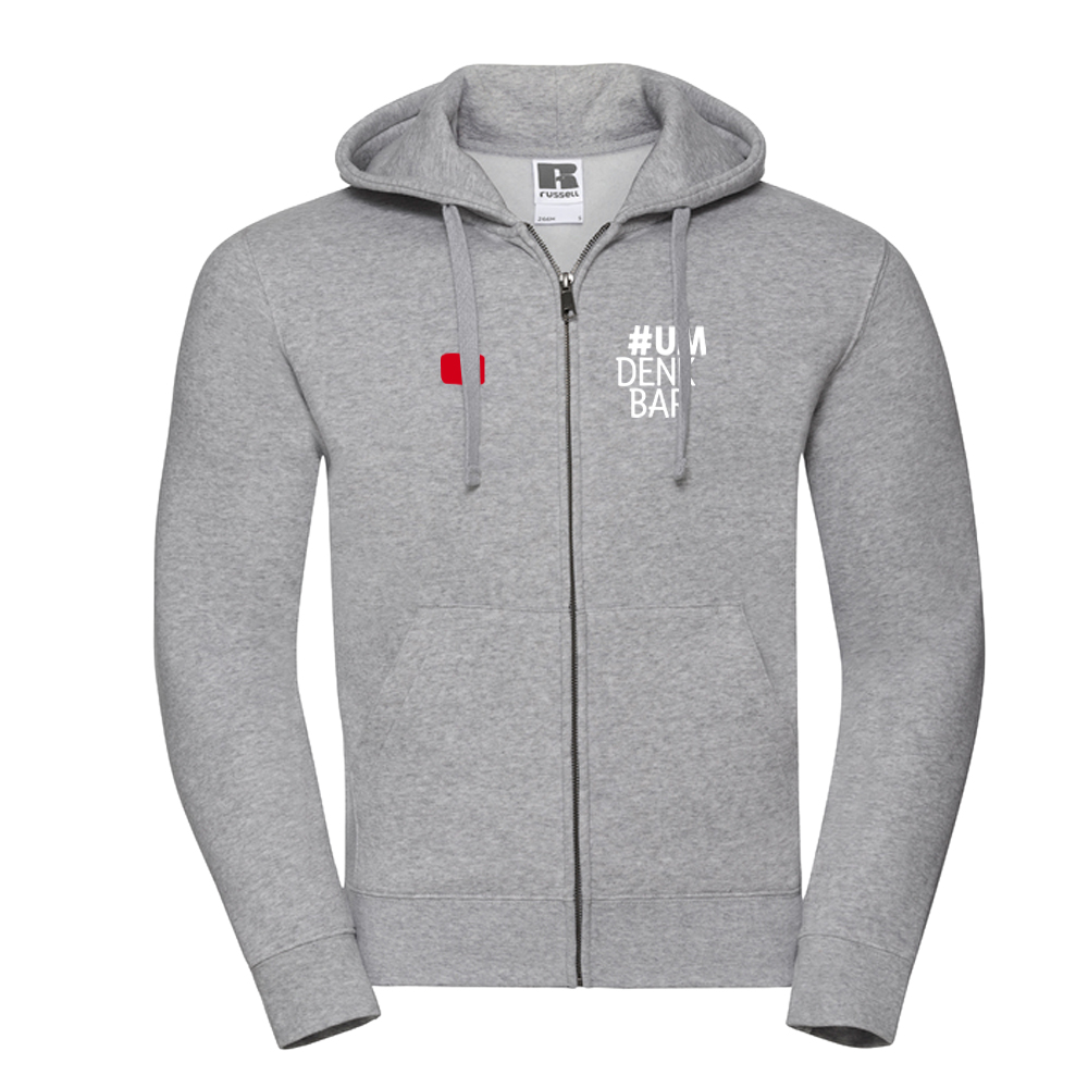 Russel Hoodyjacke 266M grau M Umdenkbar Logo