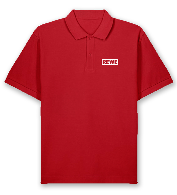 Prepster Polo rot M Rewe Logo